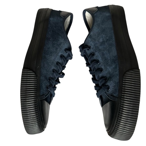 SANDRO BLUE LEATHER TRIMMED SUEDE SNEAKERS SIZE 43 - Picture 4 of 11